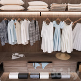 Trueliving 5 Door Corner Designer wardrobes Laminated Finish & PU Finish with Drawers 8Ft *2Ft *9Ft -2438.4MM X 609MM X 2743.2MM)